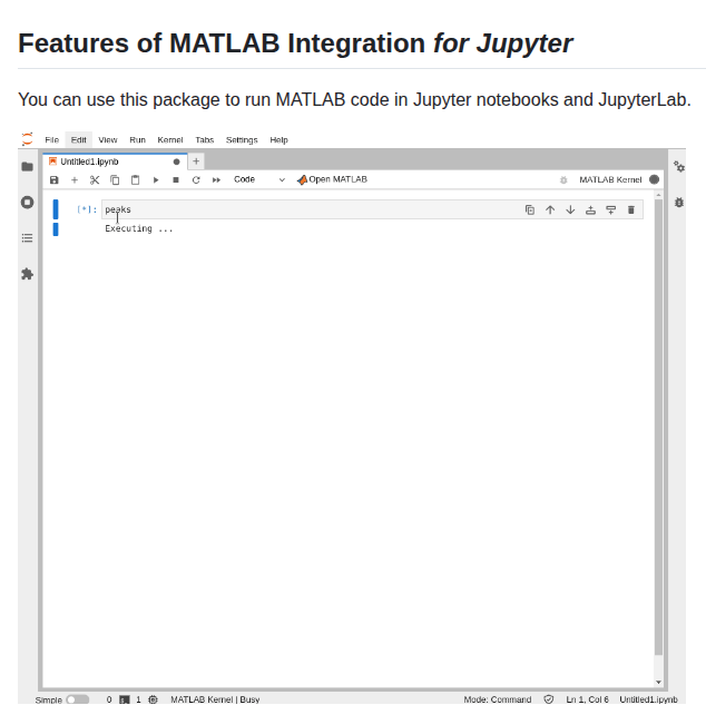 Mathworks Jupyter Matlab Proxy screenshot