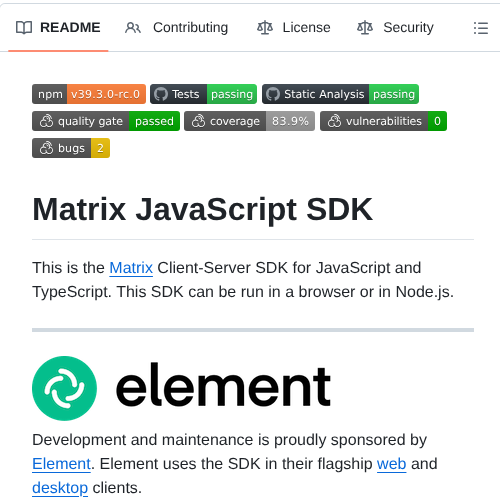 Matrix Org Matrix Js Sdk screenshot