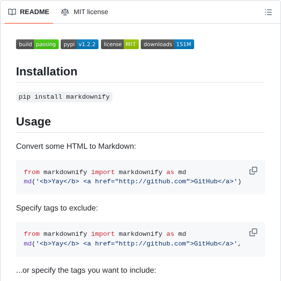 Matthewwithanm Python Markdownify screenshot