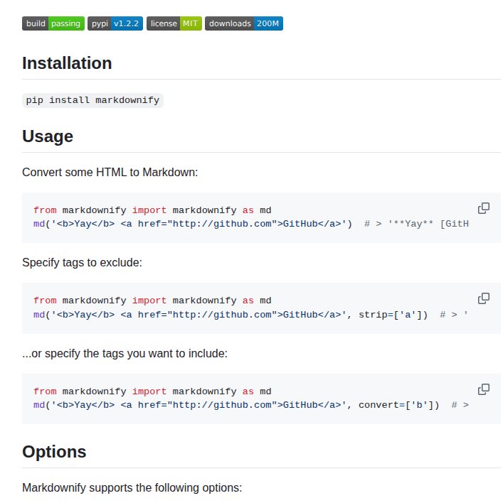 Matthewwithanm Python Markdownify screenshot