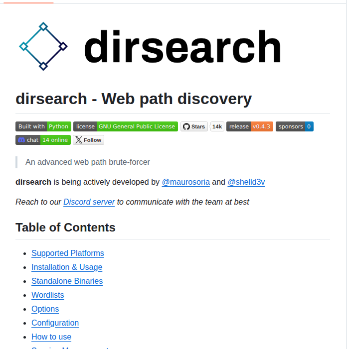 Maurosoria Dirsearch screenshot