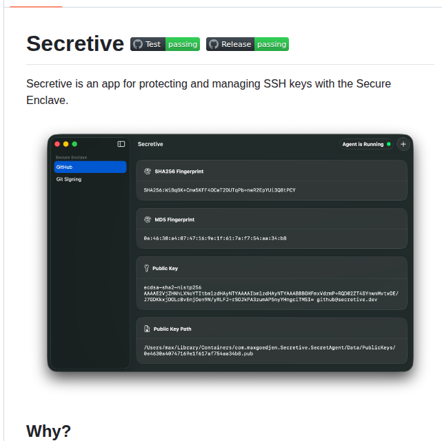 Maxgoedjen Secretive screenshot