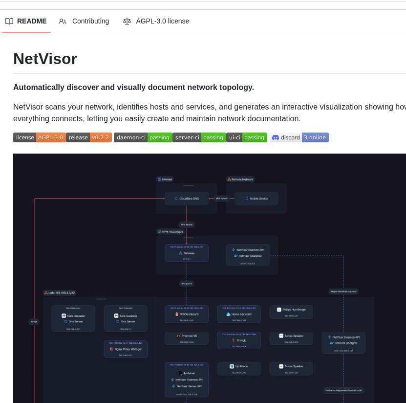 Mayanayza Netvisor screenshot