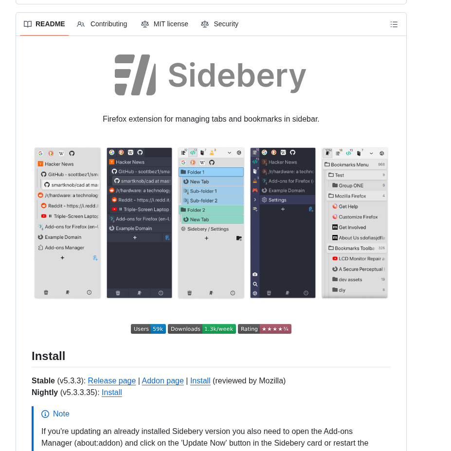 Mbnuqw Sidebery screenshot