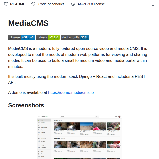 Mediacms Io Mediacms screenshot