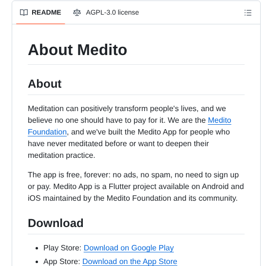 Meditohq Medito App screenshot