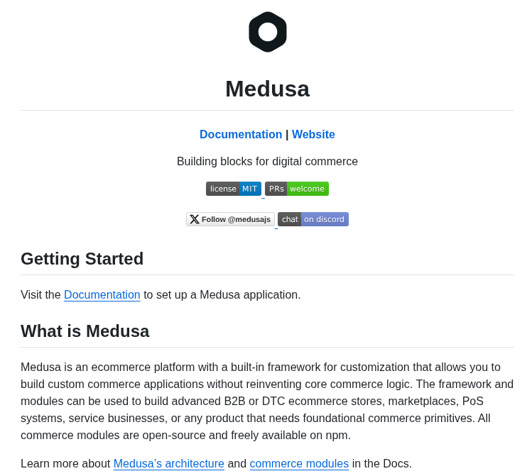 Medusajs Medusa screenshot