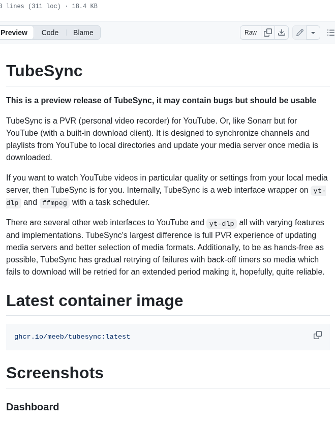Meeb Tubesync screenshot