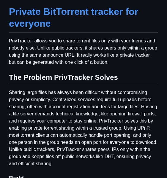 Meehow Privtracker screenshot