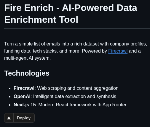 Mendableai Fire Enrich screenshot