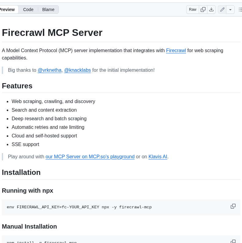 Mendableai Firecrawl Mcp Server screenshot