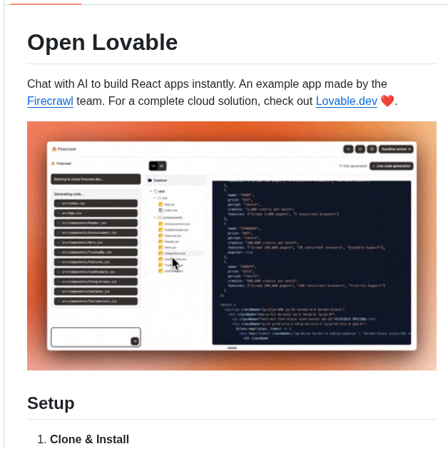 Mendableai Open Lovable screenshot