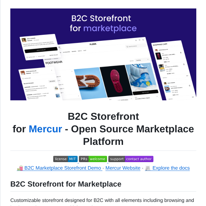 Mercurjs B2c Marketplace Storefront screenshot