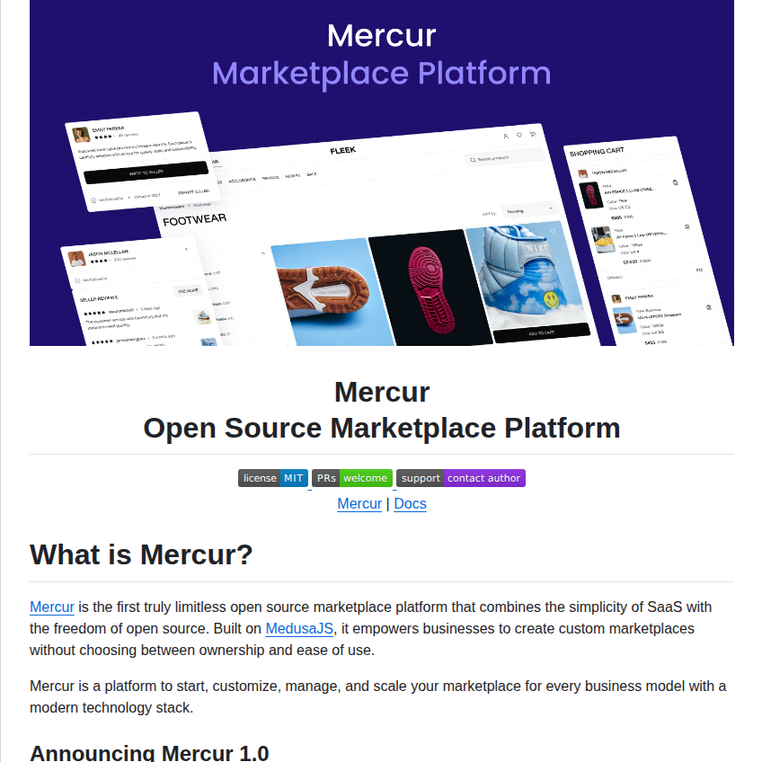 Mercurjs Mercur screenshot
