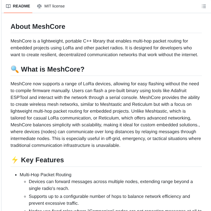 Meshcore Dev Meshcore screenshot