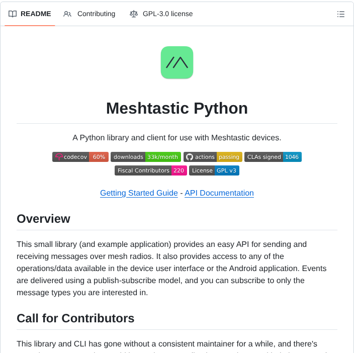 Meshtastic Python screenshot