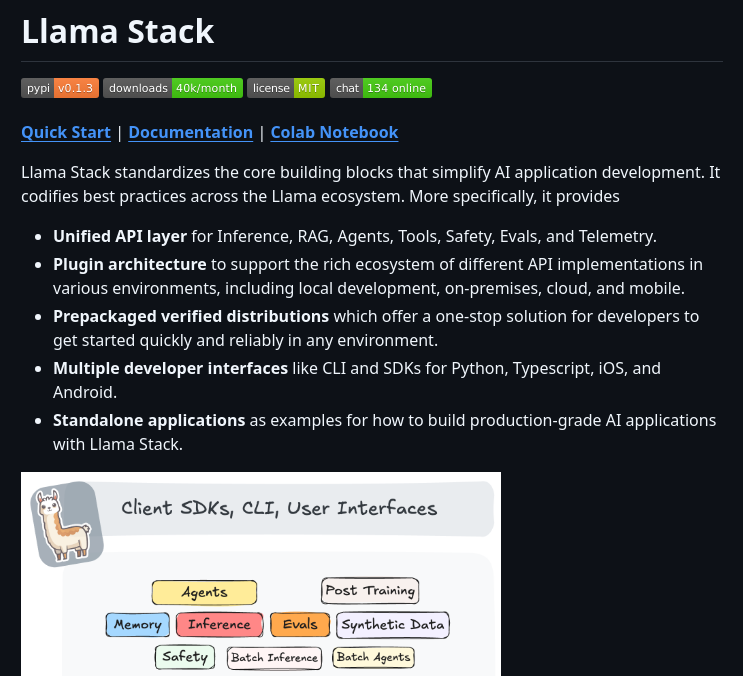 Meta Llama Llama Stack screenshot