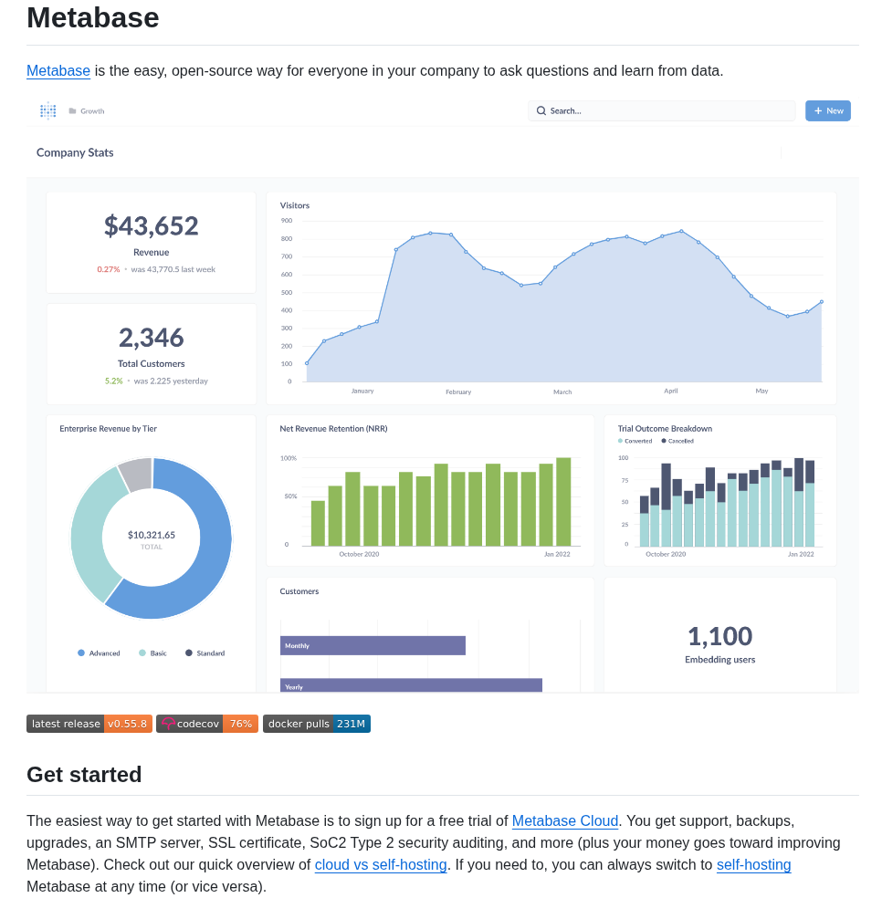 Metabase Metabase screenshot