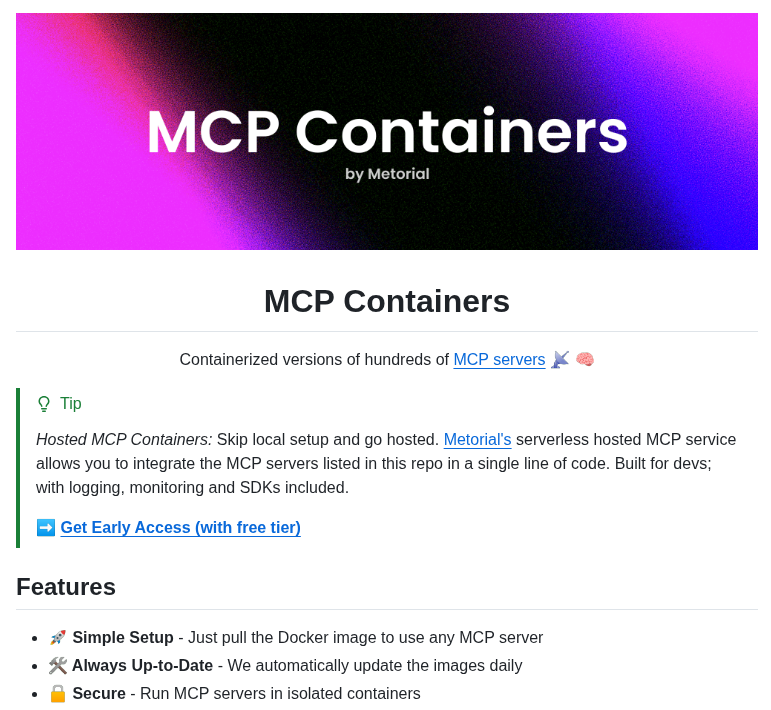 Metorial Mcp Containers screenshot
