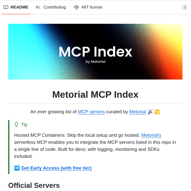 Metorial Mcp Index screenshot