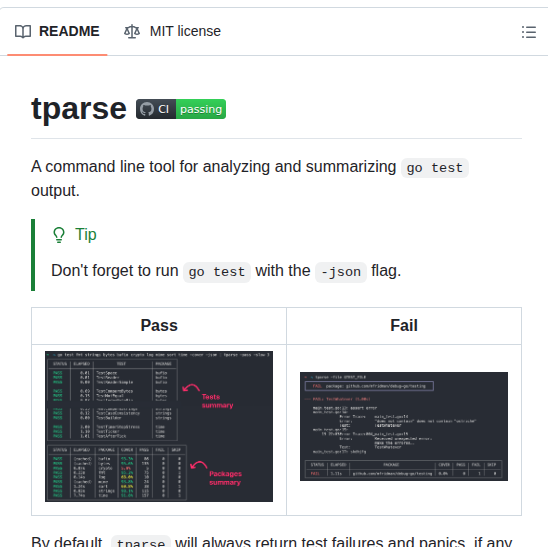 Mfridman Tparse screenshot