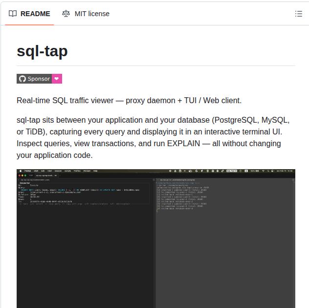 Mickamy Sql Tap screenshot