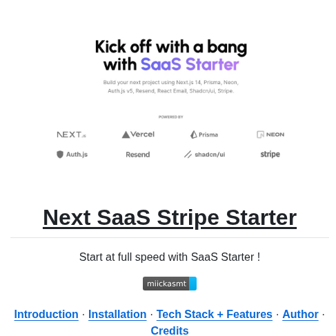Mickasmt Next Saas Stripe Starter screenshot