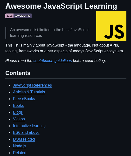 Micromata Awesome Javascript Learning screenshot