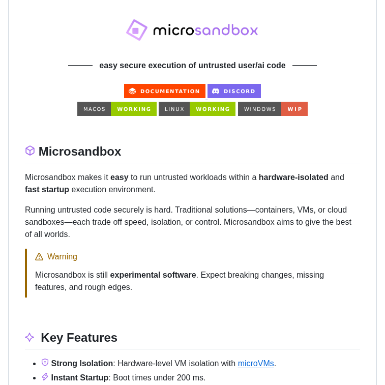 Microsandbox Microsandbox screenshot