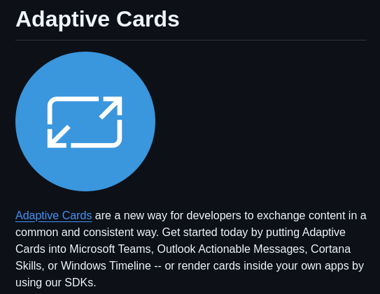 Microsoft Adaptivecards screenshot