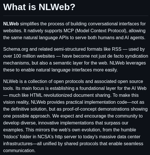 Microsoft Nlweb screenshot