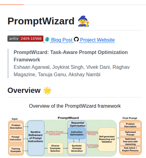 Microsoft Promptwizard screenshot