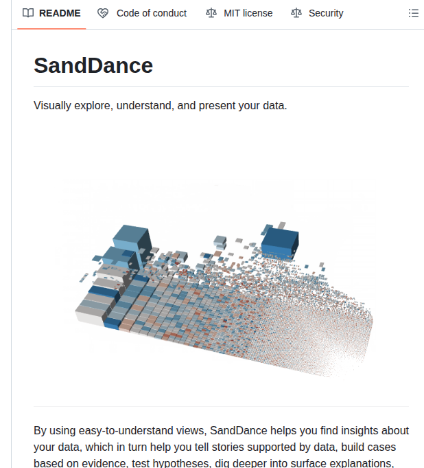 Microsoft Sanddance screenshot