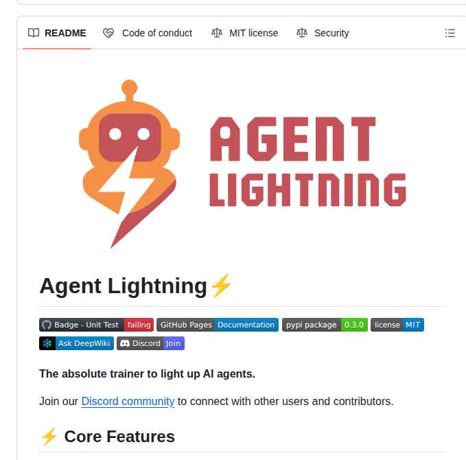 Microsoft Agent Lightning screenshot