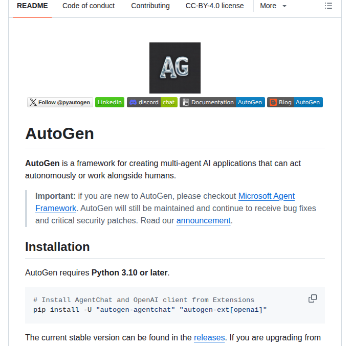 Microsoft Autogen screenshot