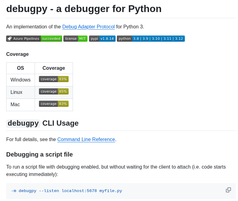 Microsoft Debugpy screenshot