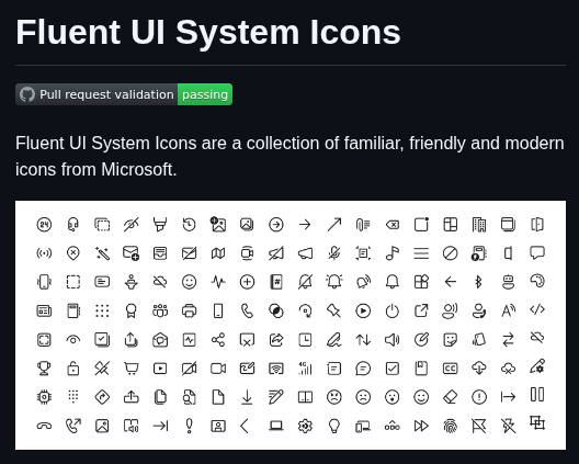 Microsoft Fluentui System Icons screenshot