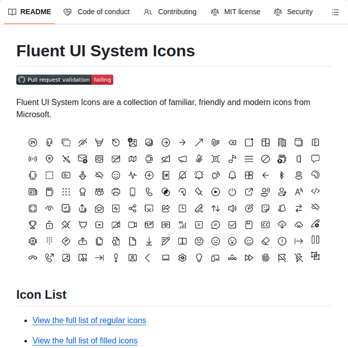 Microsoft Fluentui System Icons screenshot