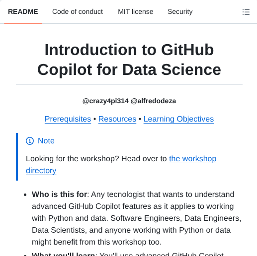 Microsoft Github Copilot For Data Science screenshot