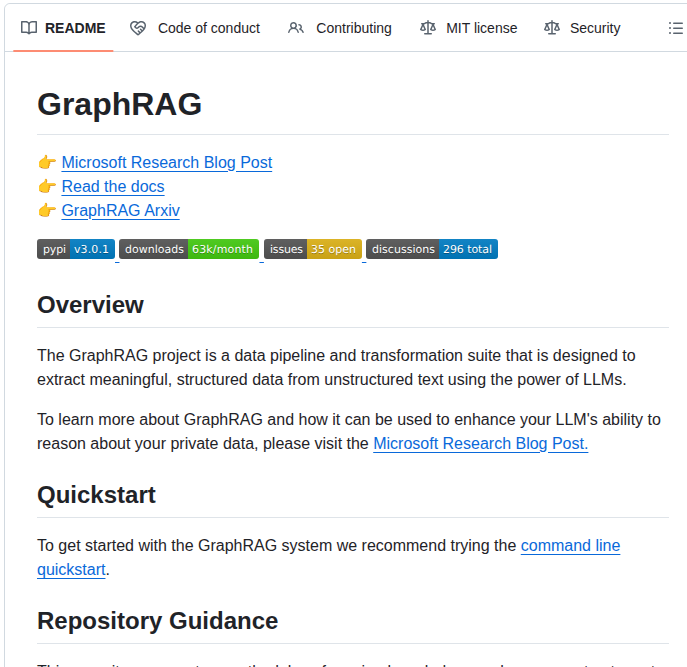 Microsoft Graphrag screenshot