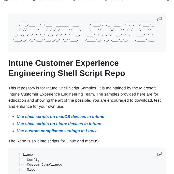 Microsoft Shell Intune Samples screenshot