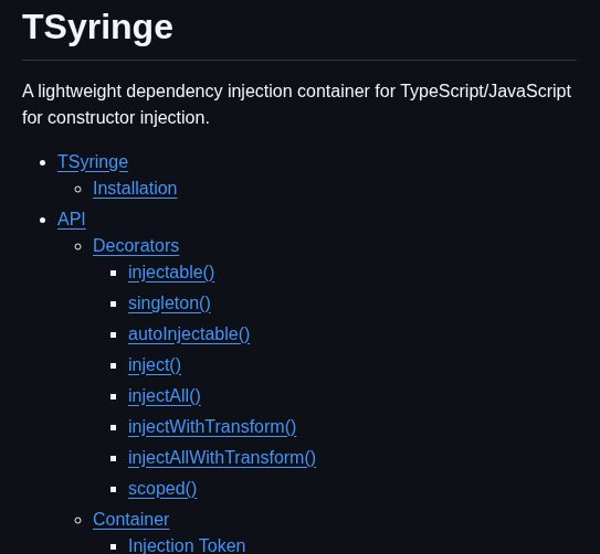 Microsoft Tsyringe screenshot
