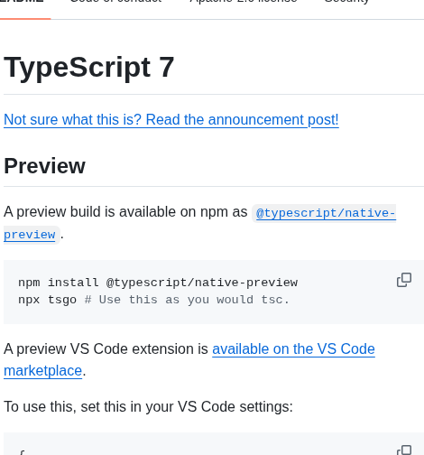 Microsoft Typescript Go screenshot
