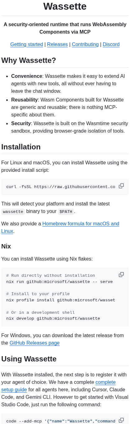 Microsoft Wassette screenshot