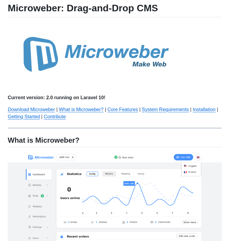 Microweber Microweber screenshot