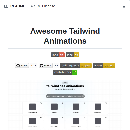 Midudev Tailwind Animations screenshot