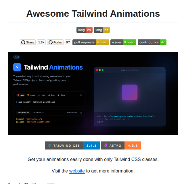 Midudev Tailwind Animations screenshot