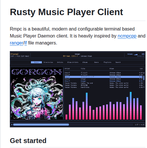 Mierak Rmpc screenshot