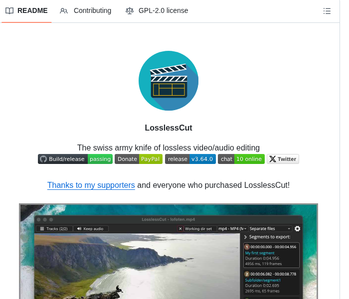 Mifi Lossless Cut screenshot