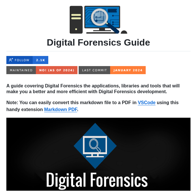 Mikeroyal Digital Forensics Guide screenshot